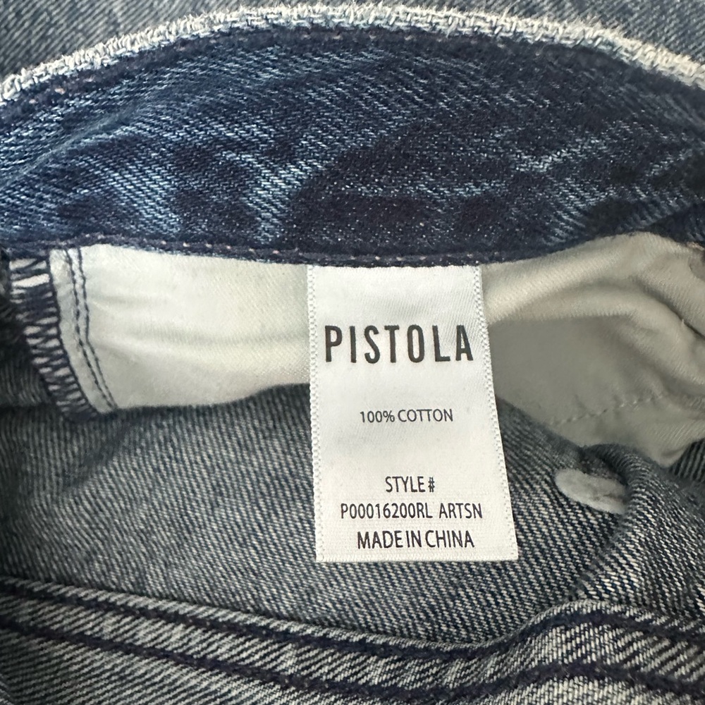 pistola Women's Straight Leg Jeans in Medium Wash Blue - Picture 5 of 6